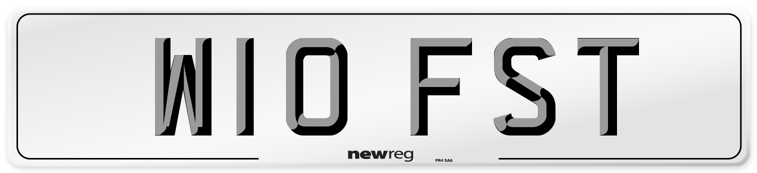 W10 FST Number Plate from New Reg